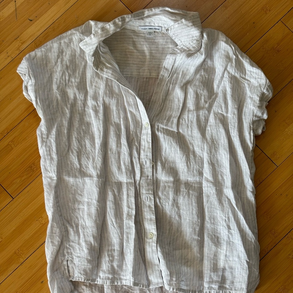 James Perse Striped Linen Top